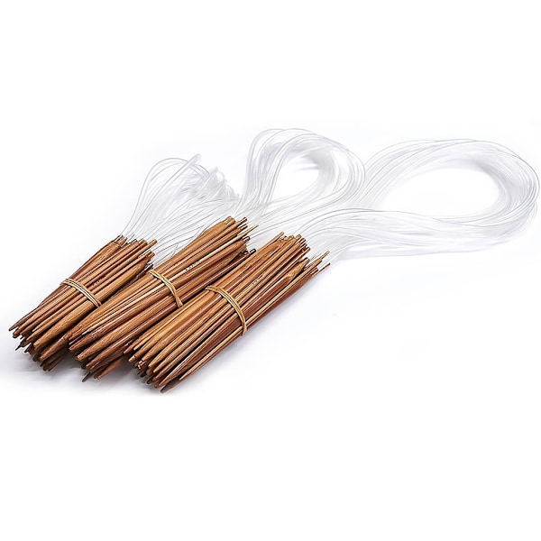 Set med 18 rundstickor 80 cm i finaste bambu flerfärgad en storlek