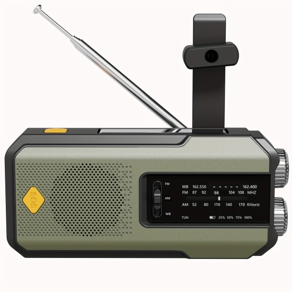 Handvevsradio Bärbar AM/FM, väderradios nödsituation