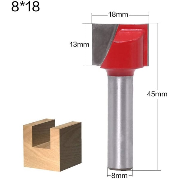 6 delar set 8 mm skafthyvelfräs för golvrengöring Träbearbetningsverktygsbit