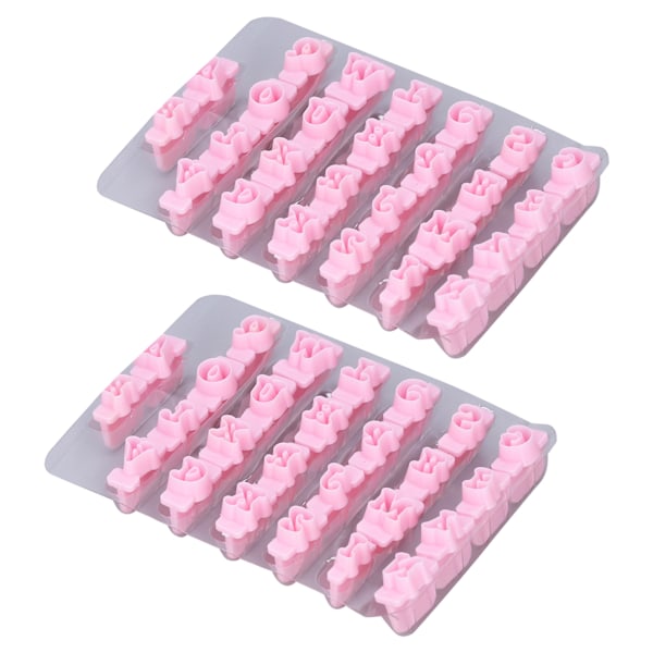 2 Æsker Engelske Bogstavforme Kage Fondant Tryk Stempling Silikoneform Kagedekoration 0.2