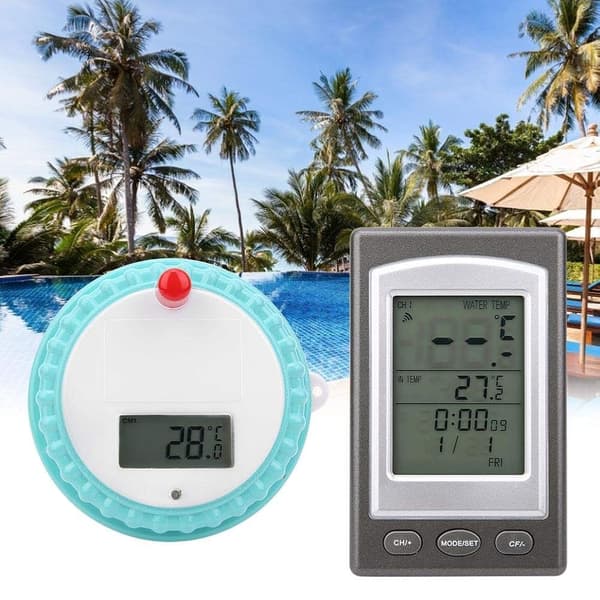Trådløs digital pooltermometer med LCD-modtager til visning af vandtemperatur