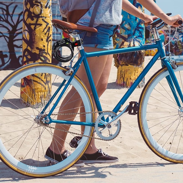 Polkupyörän lukko 120 cm 5-numeroinen numeerinen yhdistelmälukko polkupyörän sähköajoneuvolle moottoripyörän case oven lukot siniset