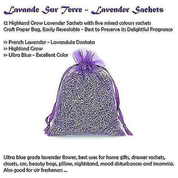 100 % luonnollisen tuoksuinen laventelilla täytetyt pussit hyönteis- ja koikarkotetta 16 kpl