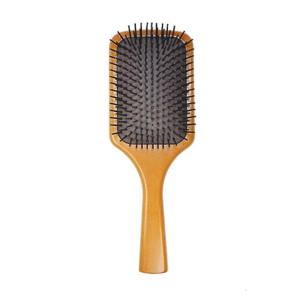 Stor, lang, udfiltrende, naturlig bøgetræ-hårbørste padlebørste Fleksibel pude-hårbørste til tykt krøllet tyndt langt kort tørt, groft hår gør hår