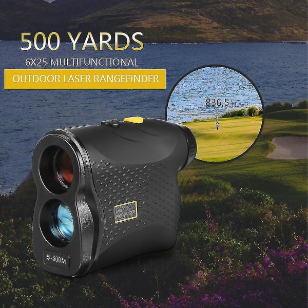 500m / 600m / 900m Golf Rangefinder Rangefinder Speedometer Rangefinder Digital Hunting Measurement Monocular Telescope (500m, Black)