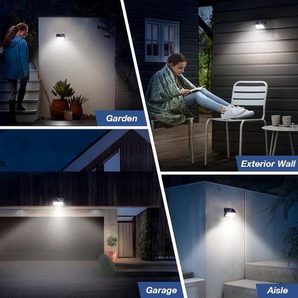 185LED Udendørs Solcellelampe med Bevægelsessensor IP65 3 Tilstande til Have Terrasse Garage Sikkerhed 2pcs
