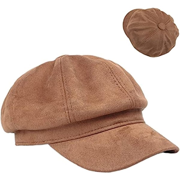 dammössa,Velvet Newsboy Hat Vintage Rustik Visir Basker för kvinnor Octagonal Boy Hats