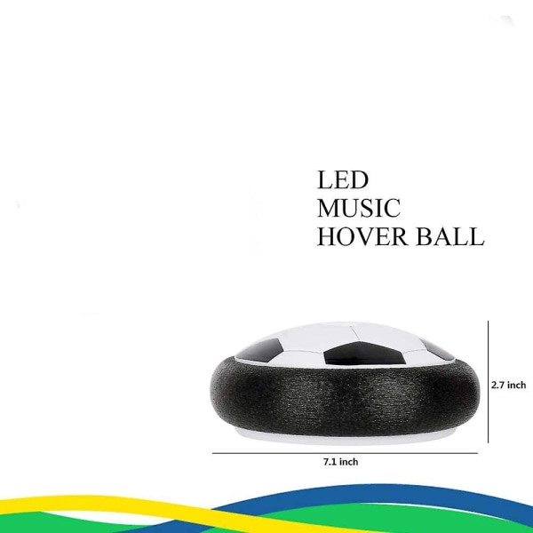 Lasten hover-pallolelut 7 tuuman jalkapallopallo LED-valolla ja musiikilla vaahtomuovipuskurilla