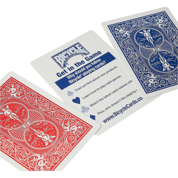 2Bicycle- Rider Back Standard Index 2 Pack 2 Poker Card Game, Red E Blue, 63 x 88 Mmm