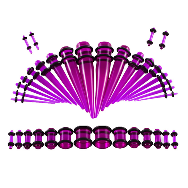 36 stk. Akryl ørestænger Stretching Kit Purple
