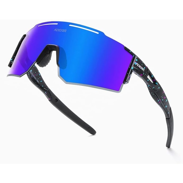 Polariserte sportssolbriller for menn Polariserte sykkelsolbriller for kvinner UV400 beskyttelse TR90 Dark Blue