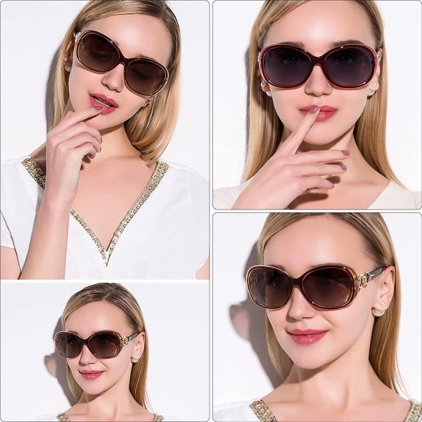 Store kvinnesolbriller, polariserte solbriller for kvinner, solbriller