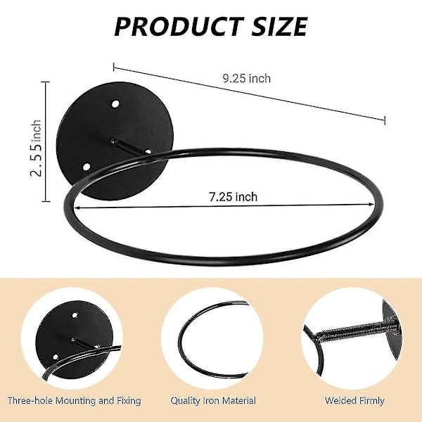 3 stk veggmonterte ballstativ i jern - basketballstativ, oppbevaringsstativ, displayholder, fotball, rugby, hengeholder, plassbesparende - perfekt svart Black 3 pcs