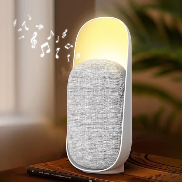 Bluetooth Natlampehøjttaler Dæmpbar LED-lampe USB Genopladelig Sengelampe til Soveværelse Stue Hvid