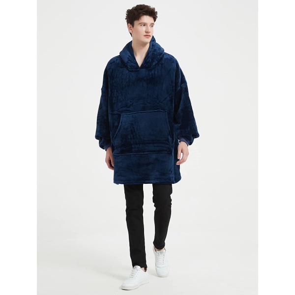 Oversized tæppehættetrøje, bærbart tæppe med hætte, blødt Sherpa fleece snuggle tæppehættetrøje til voksne