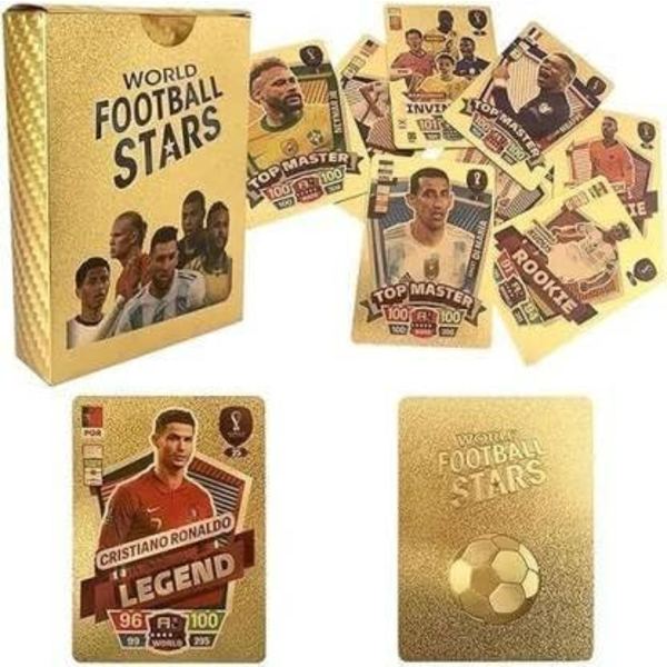 55 stk. 2022/23 VM Fodboldkort, UEFA Champions League, Fodboldkort, Guldfilkort, Ingen Duplikater gold