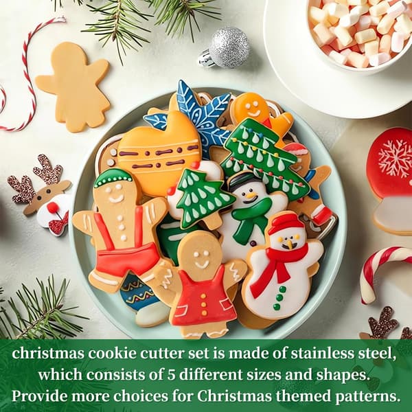 Set med 45 snöflingeformar i rostfritt stål, julkakformar, snöflingeformar för kakor och fondant