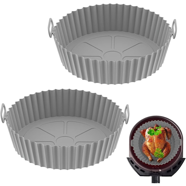 Air Fryer Silikonfoder, 2-pack Återanvändbara Air Fryer Foder