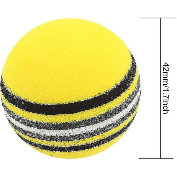 20 stk 42mm skum golføvelsesbolde Svampegolføvelsesbold Regnbuesvampebold blød til indendørs eller udendørs træning, gul