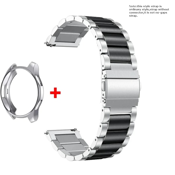 Band+ fodral till Samsung Galaxy Watch 6 5 4 44mm 40mm Classic 46mm 42mm Rostfritt stål Band Galaxy Watch 3 5 Pro 41 45mm Rem sliver black