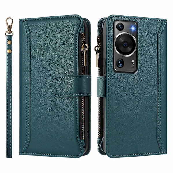 Kompatibel med Magnetlås 9 Kortplatser Dragkedja Läderfodral med Handrem - Perfect_xx For Huawei P60 / P60 Pro