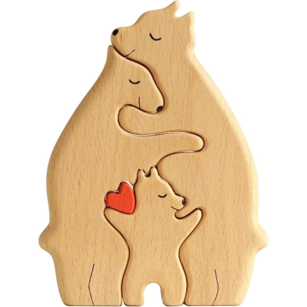 House We are One, personligt björnpussel i trä, träskulptur 3 Bears