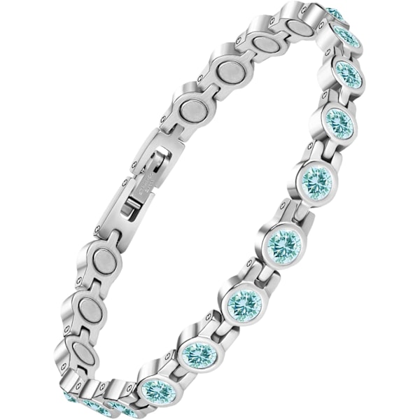 Magnetiske armbånd, sunde magnetiske armbånd til gigt Smertelindring Magnetiske armbånd Magnetiske armbånd til mænd kvinder (blå) Blue Diamond