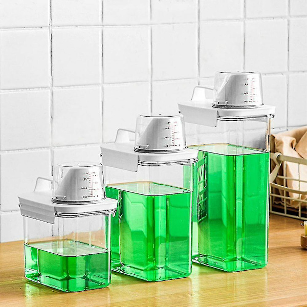 Lufttæt beholder til opbevaringsboks til vaskepulver Klar vask_xx 2300ML