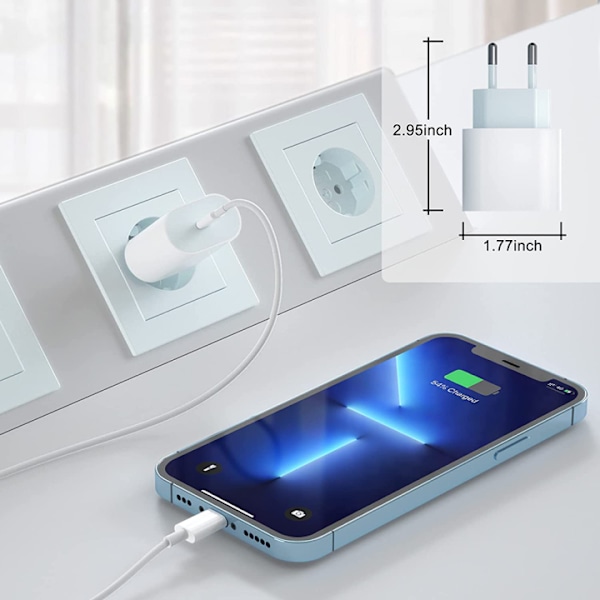 iPhone-pikalatauslaite pikalatauskaapelilla, iPhone 14:llä