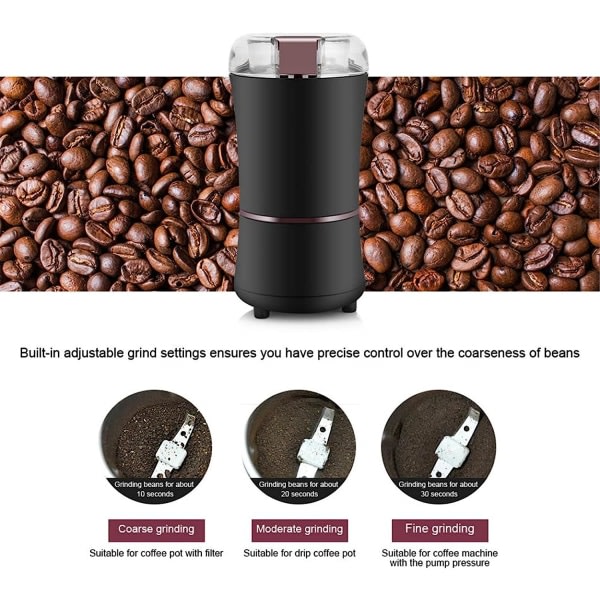 Kahvimylly (eurooppalainen standardi 2 pyöreä tulppa musta, 711)