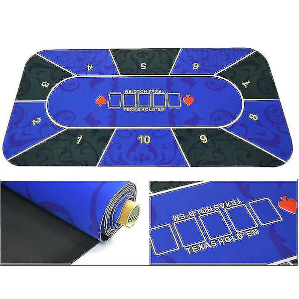 1,2*0,6m Holdem Texas Pokerunderlag - Holdbart gummibordunderlag til hjemmekampe