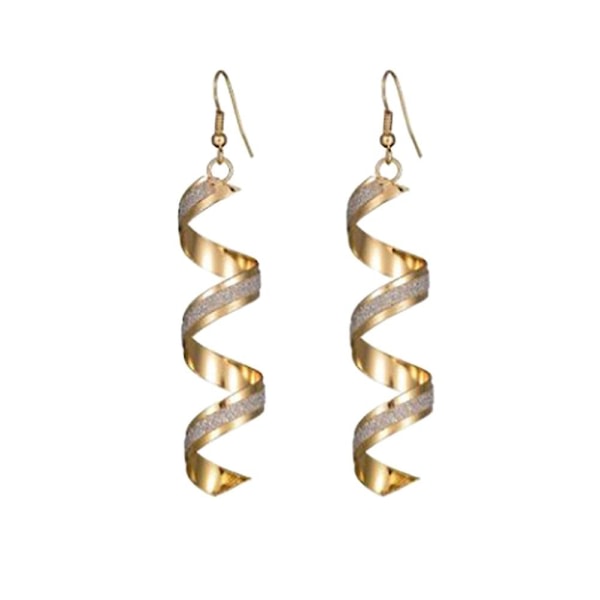 Par mode-spiral-øreringe Elegante Statement-dråbeøreringe Smykker til kvinder Pige (gyldne) (gyldne)
