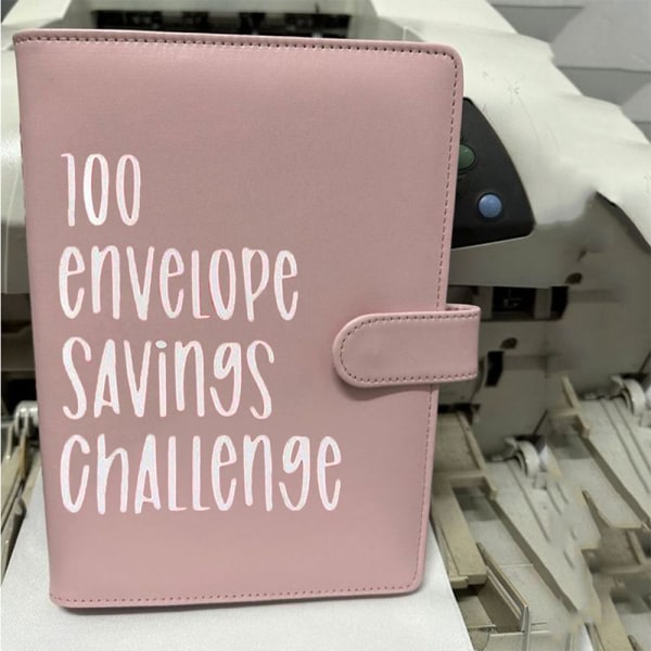 100 Envelope Challenge Binder Pink one size