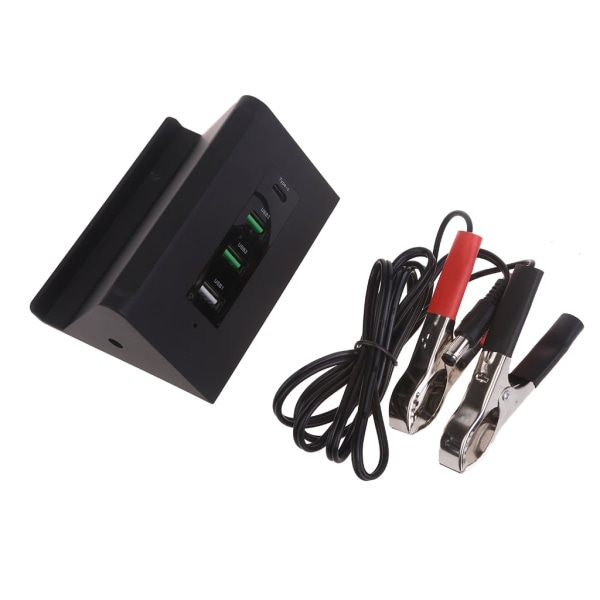 DC-konverter med batteriklemme, 12V 24V til 5V USB-strøm, QC3.0-oplader