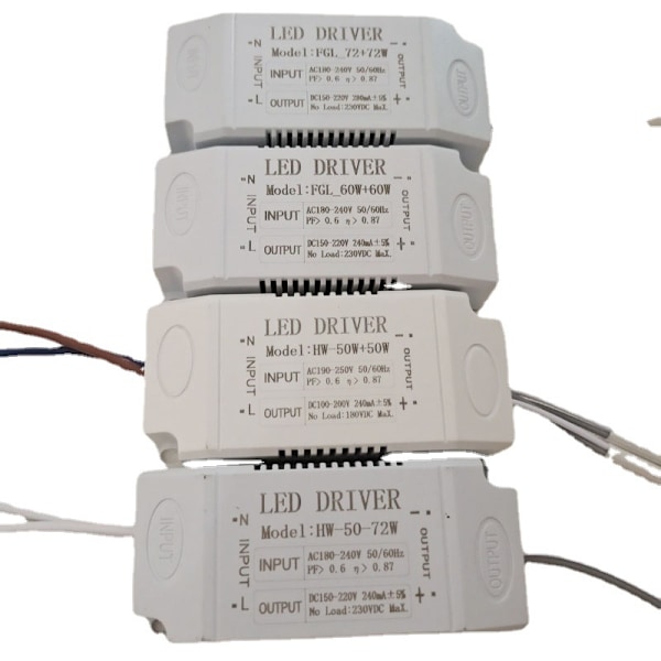Pyöreä LED-virtalähdemuuntaja AC180-260V LED-ohjain lampulle