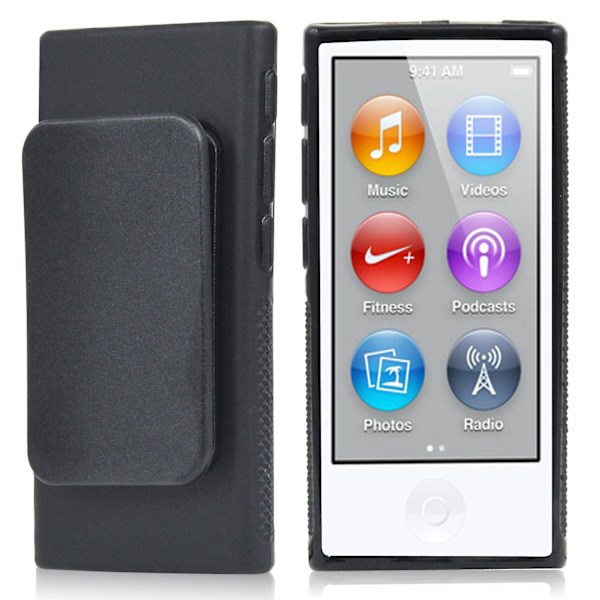 TRIXES Musta TPU-klipsigeelikuori Apple iPod Nano 7. sukupolvelle, suojakuori