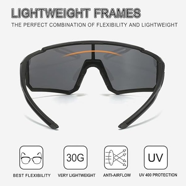 Cykelsolglasögon, sportpolariserade solglasögon för män och kvinnor, UV 400 skyddsglasögon
