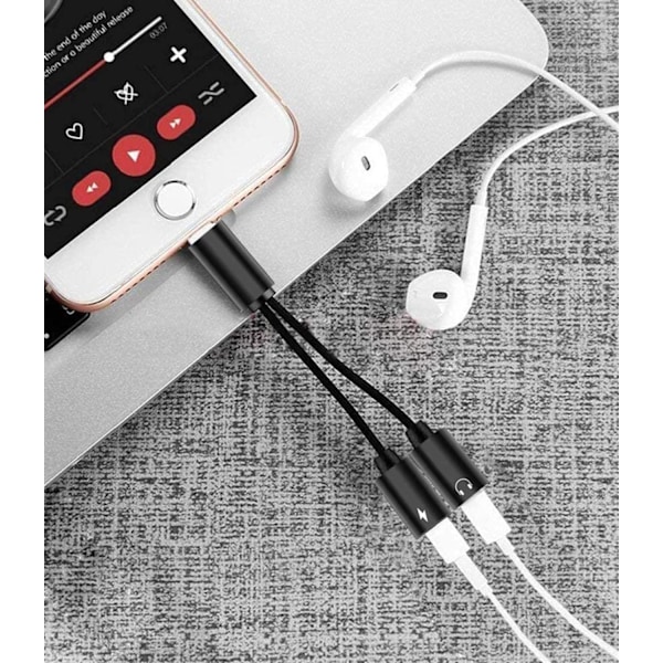 iPhone-kuulokeadapteri ja -jakaja 2-pakkaus iPhone-adapteri kaksois-Lightning-porttikaapelimuuntimeen Yhteensopiva iPhone 12/14/14 Plus/13/13 Pro/11:n kanssa