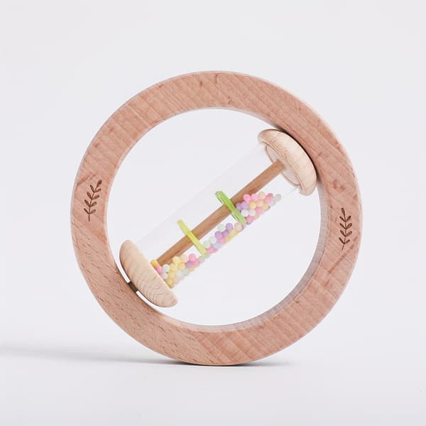 Træ regnlydsranglelegetøj - Baby sanse-ryster Toy