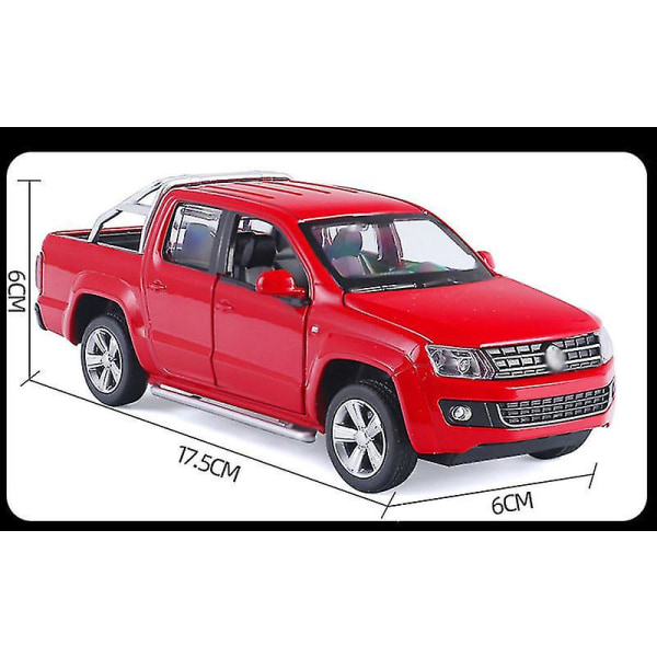 1/30 Legering Støbt Amarok Pickup Model Legetøjsbil Simulering Lyd Lys Træk Tilbage Samling Lastbil Legetøj Køretøjer Til Børn Blue