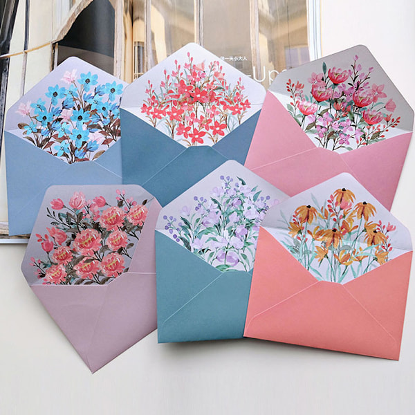 Papir og kuvertsæt, blomstermønster 40 stk. papir_xx
