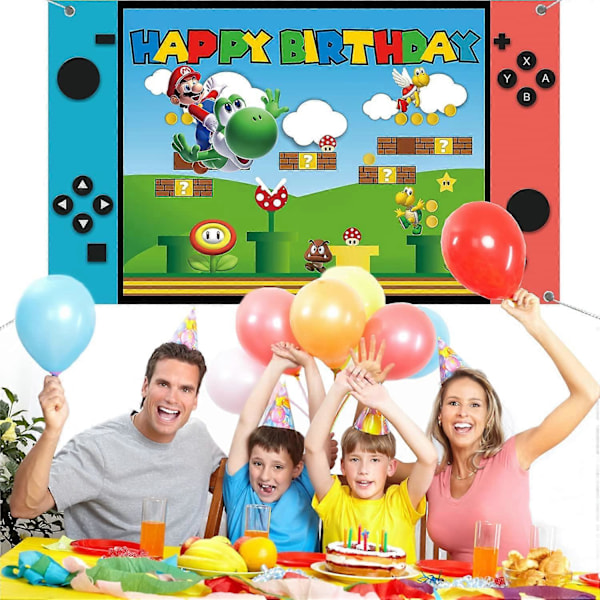 Super Bros Mario Tillykke med Fødselsdagen Baggrunds Banner, Videospil Fødselsdagsfest Forsyninger Dekorationer, Super Tema Mario Bros Foto Plakat Baggrund