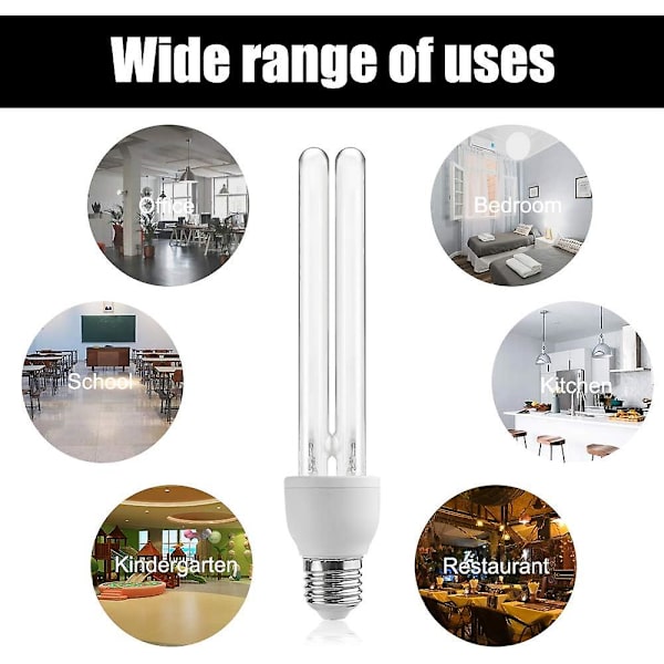 25W E27 UV Sanitizer Lampa Kvartsrör 254nm UVC Sterilisering med Ozon 360 Graders Belysningsvinkel Cisea