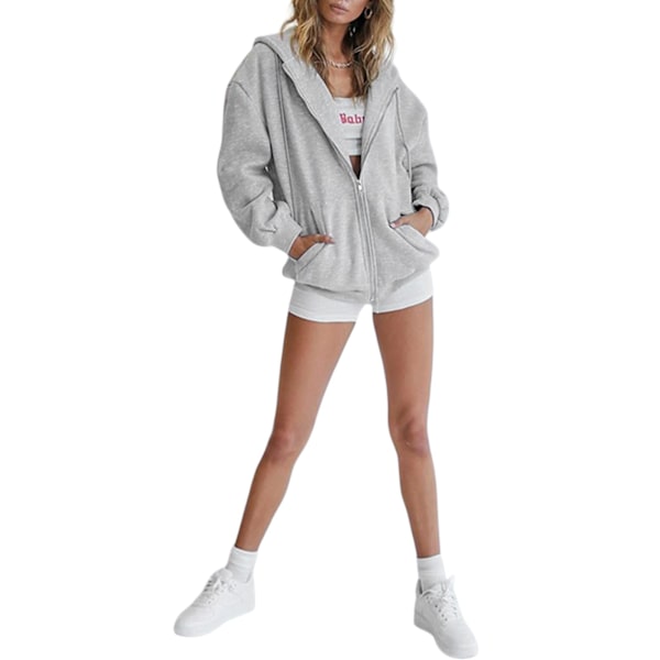 Naisten Huppari, Huppari, Vintage Oversize Hikipaita Grey L