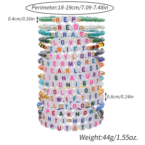 16 st Taylor Swift Armband Bohemisk Pärl Armband Set