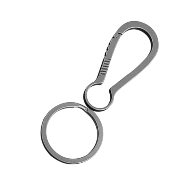 Nøkkelringsklips Nøkkelklemme i titanlegering Krokholder Nøkkelring med beltekrok（7,2X3cm，sølv）