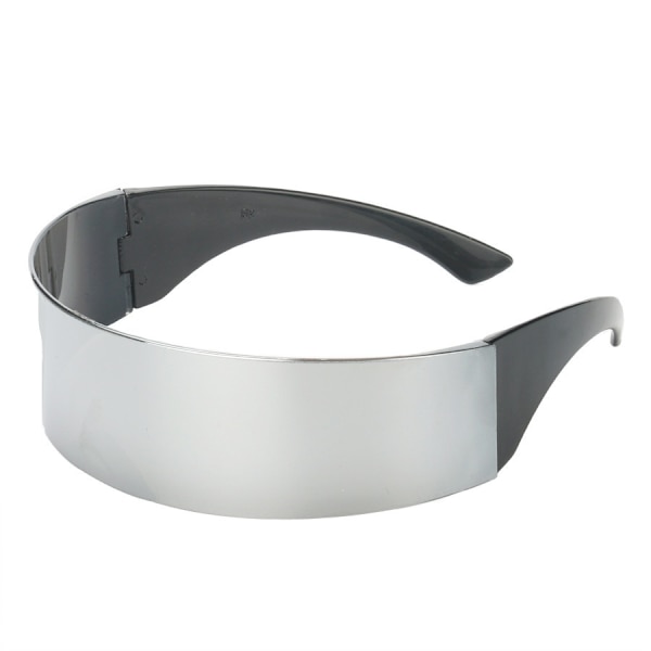 80'er Futuristiske Cyclops Cyberpunk Visir Solbriller med Semi Trans