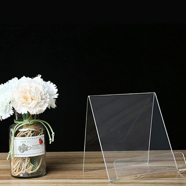 4-pakning bokstøtter, transparent bokdisplaystativ
