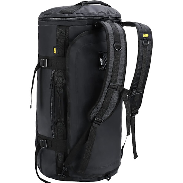Stor Duffel Rygsæk Sports Gym Taske med Skorum, Slidstærk og Vandresistent, Sort, 90L Black