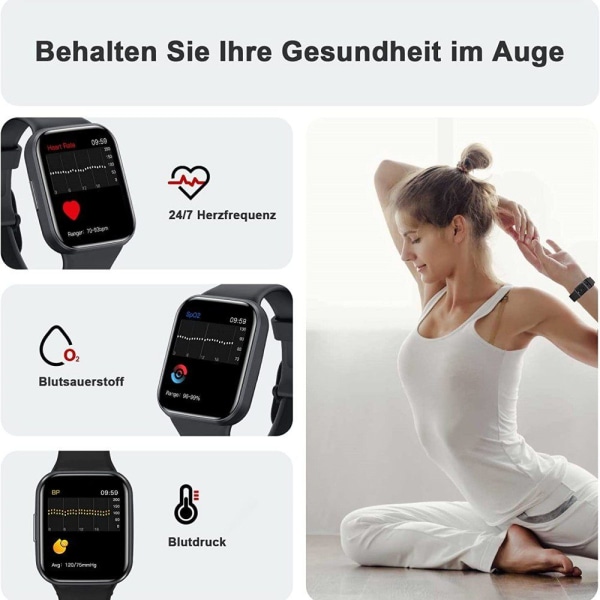 Smartwatch män kvinnor barn, IP67 vattentät fitness tracker